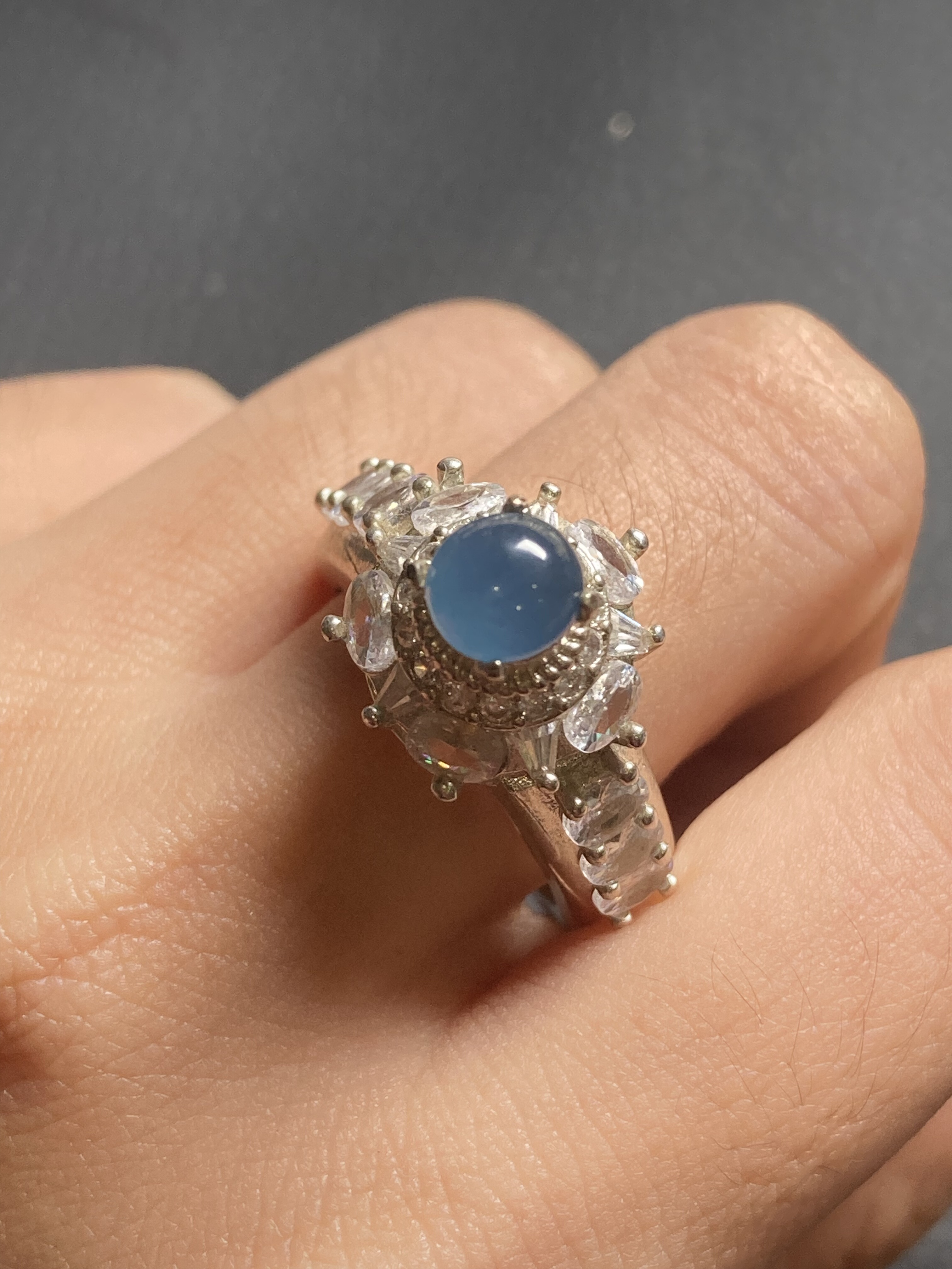 天然缅甸翡翠A货牛仔蓝宝石蓝蛋面