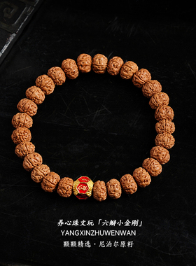 尼泊尔爆肉树王小金刚菩提手串单圈文玩佛念珠盘玩男女士手链配饰