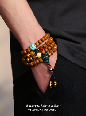 星月菩提子手串108颗念佛珠手链十年陈籽正品文玩精品配饰盘玩