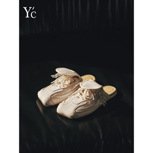 YC｜设计感方头一脚蹬德训包头半拖鞋女2026新款透气休闲户外拖鞋