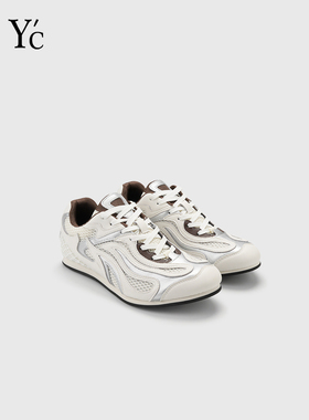YC｜复古时尚芭蕾德训鞋女2025新款未来感小众百搭网面透气运动鞋