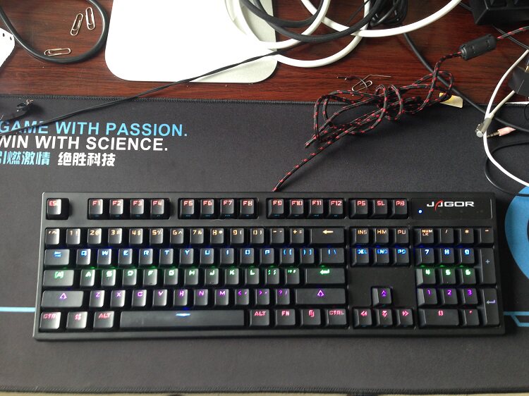 网吧退役二手贼鸥jajor titon100s 背光机械键盘青轴按键功能正常