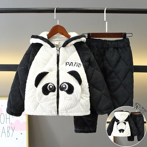 儿童三层夹棉加厚睡衣