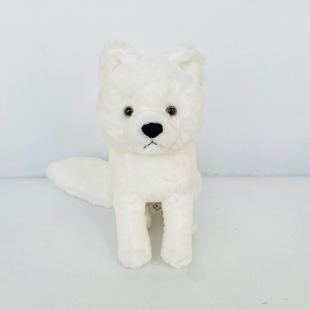 外贸仿真狐狸毛绒玩具 吉祥物白狐玩偶 动物园认知狐狸毛绒玩偶