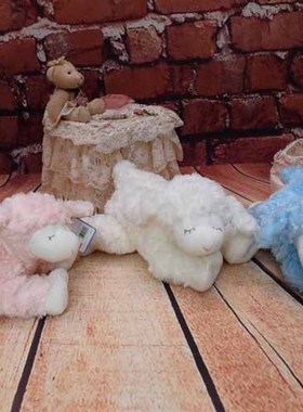 美国g家宝宝Winky粉红色羔羊 白色小羊安抚毛绒玩具（内有铃铛）