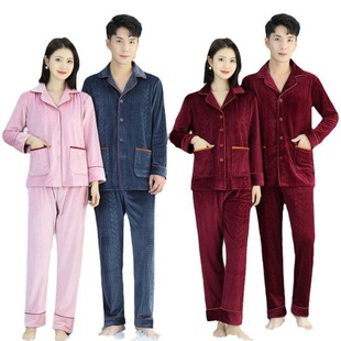 情侣睡衣女秋冬季海岛绒睡衣女士加厚保暖可外穿家居服高级感套装