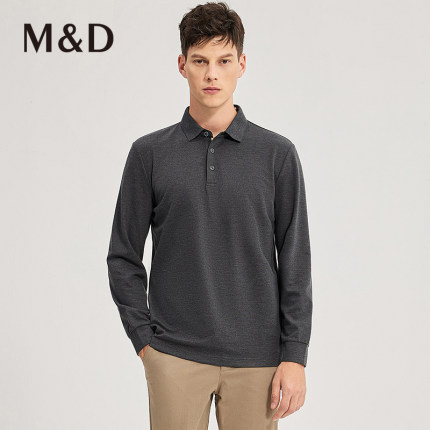 MD名盾商务男士秋冬新品翻领长袖上衣打底衫休闲松紧polo衫 DM