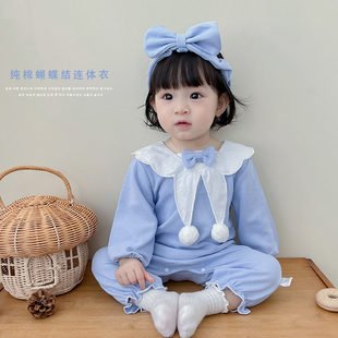 12个月婴儿服装 婴幼儿衣服春装 女宝宝连体衣外出服0 春秋 新款
