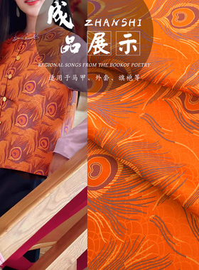 《FS153织羽》国风仿宋锦提花布料女装旗袍比甲外套汉服国风面料