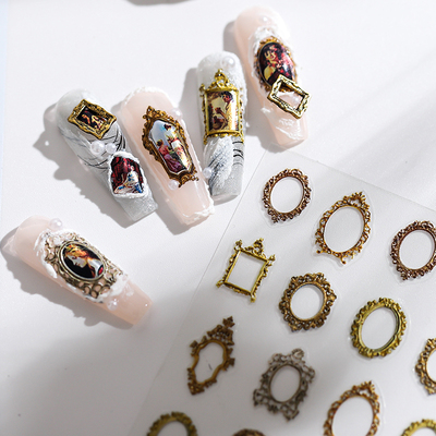 茉季中国美甲贴纸电金浮雕