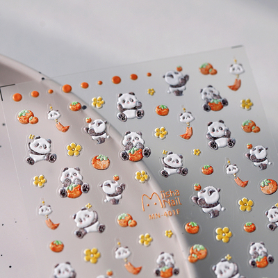 茉季中国美甲贴纸平面浮雕