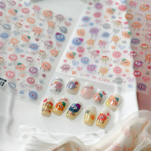 TENSOR新工艺卡通美甲贴纸M-1104浮雕3d儿童可用甲贴果冻胶系列