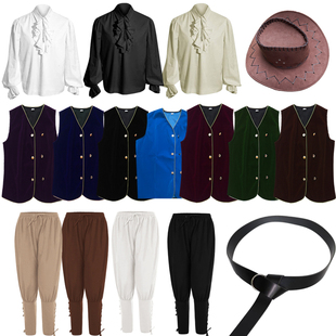 中世纪平民服装欧洲贵族男士马甲复古宫廷男装cos神话王子扮演服