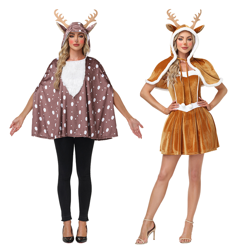 2025圣诞节服装小鹿扮演服成人女梅花鹿演出服装圣诞服酒店派对装