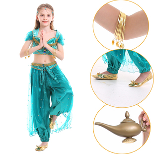 茉莉公主鞋子金色舞蹈鞋 阿拉丁神灯道具cosplay舞台首饰手镯配件