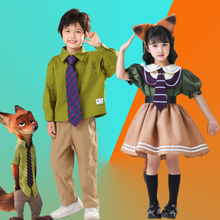 尼克cos服疯狂动物城Nick男童女童狐狸服装 动漫游戏服歌舞剧演出