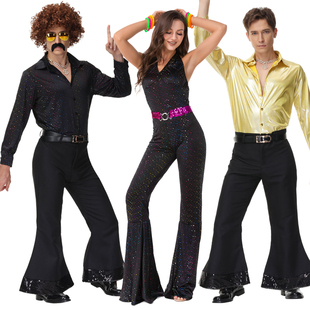 欧美70年代霹雳舞蹈服Breaking舞者服 disco迪斯科情侣服酒吧演出