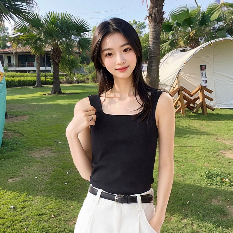 无袖针织吊带背心女春夏季新款遮副乳内搭打底衫百搭薄款外穿上衣