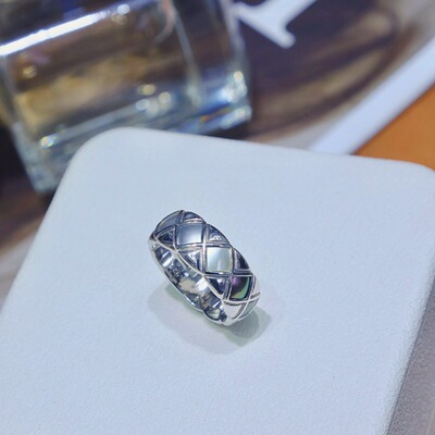 925银镶嵌海水珍珠切片戒指