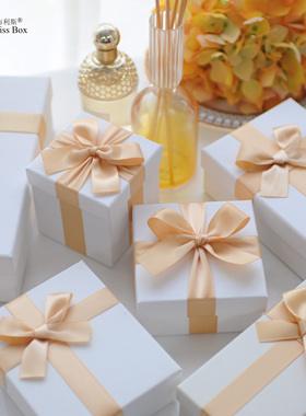 Ins白色伴手礼包装礼品物盒网红抖音糖果色喜糖盒喜烟口红盒空盒