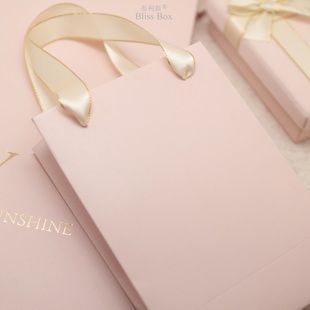 粉色礼品袋ins风结婚定制高档母亲节护士节手提纸袋手袋包装 礼袋