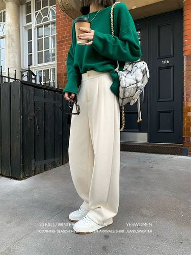 Шерстяные бархатные удерживающие тепло штаны, делается под заказ, высокая талия