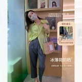 Мятная летняя тонкая сексуальная рубашка, делается под заказ, защита от солнца, коллекция 2021