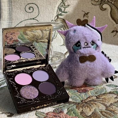 haggard伊莫怪兽四色眼影盘烟熏粉棕玩妆哑光爆闪低饱和修容眼影