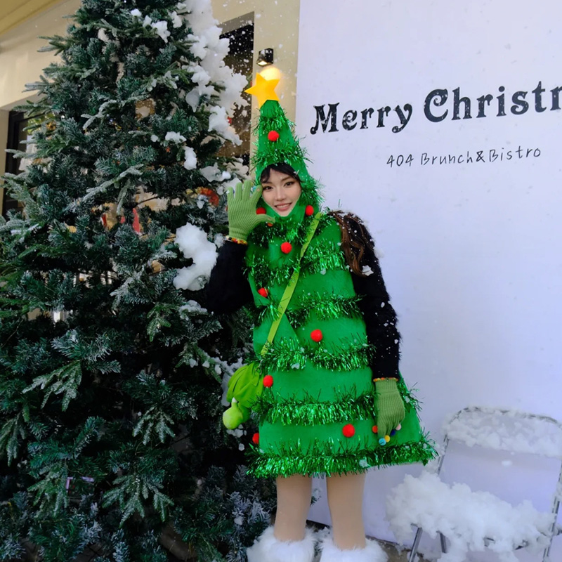 圣诞节圣诞树服装成人大人女衣服