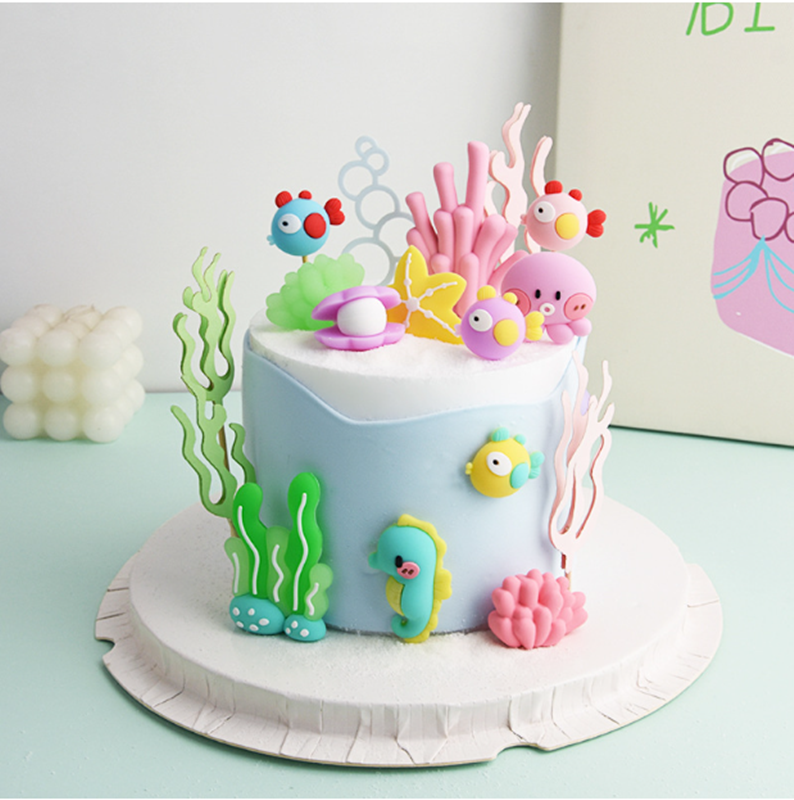 海洋系列软胶装饰摆件多色小鱼珊瑚海草章鱼海马贝壳海星蛋糕装扮,节庆用品/礼品,节日装扮用品,淘宝优惠券,粉丝福利购,淘宝优惠卷