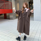 宽松韩版AB面双面呢大衣外套2C006-9940-P370-K558，女装毛呢外套，2C006