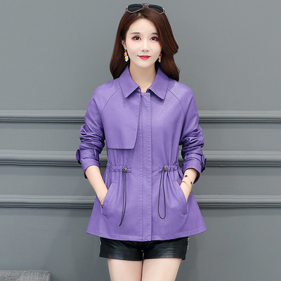 真皮皮衣女短款收腰大码韩版外套