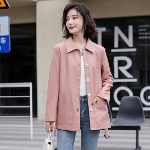 海宁皮衣女中长款 绵羊皮外套 翻领系带显瘦气质真皮小个子春秋新款