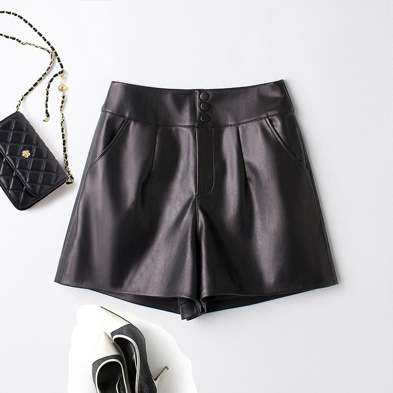 2025秋冬新款海宁真皮皮裤女显瘦高腰宽松绵羊皮短裤阔腿外穿靴裤,女装/女士精品,休闲裤,淘宝优惠券,粉丝福利购,淘宝优惠卷