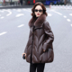 冬季 海宁真皮皮衣羽绒服女中长款 绵羊皮2025新款 白鸭绒狐狸毛外套