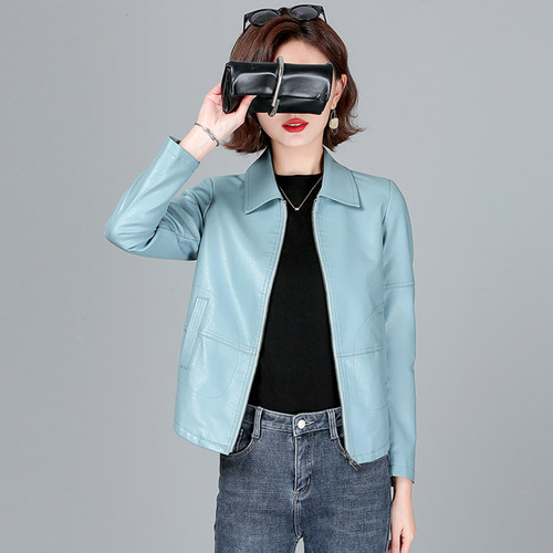 海宁皮衣女短款时尚气质小外套