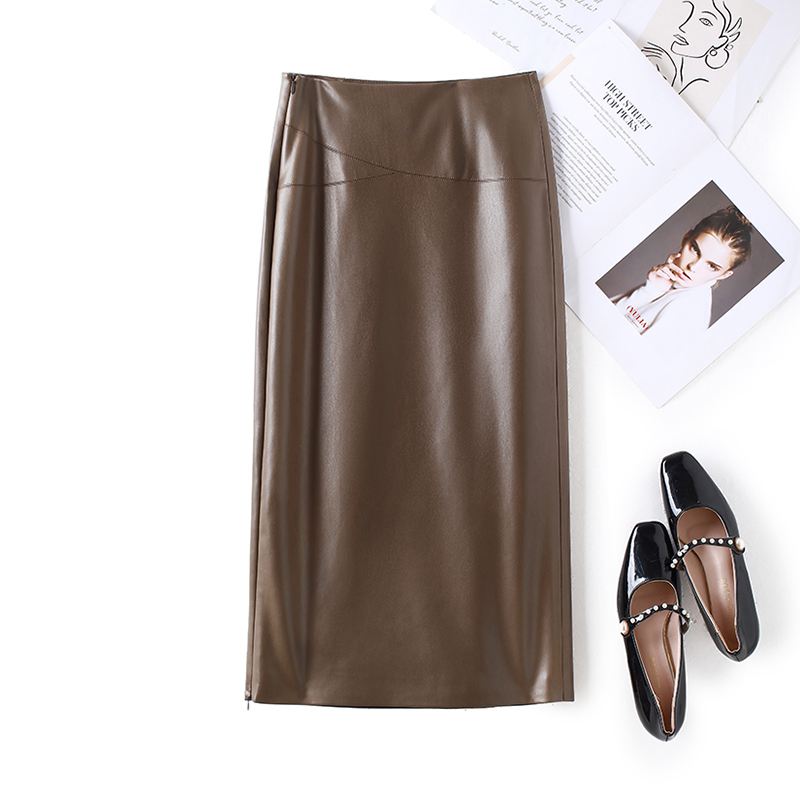 海宁真皮皮裙半身裙中长款包臀裙