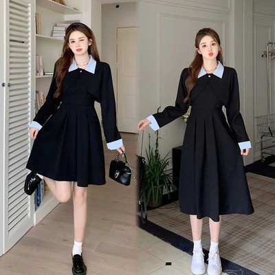 短款外套吊带连衣裙子两件套装女