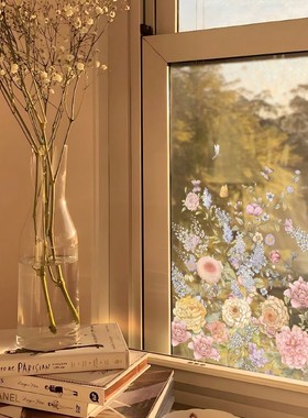 Funlife《Jardin Fleuri》清新法式繁花宫廷风玻璃静电贴免胶窗纸