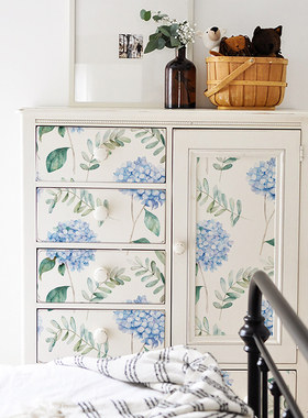 Funlife 春晨花上墙纸自粘卧室温馨防水防潮橱柜贴纸墙贴房间装饰