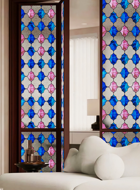 Funlife《夏日之光》新中式复古仿拙政园琉璃窗贴膜客厅卧室装饰