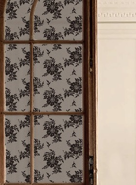 Funlife《繁花》法式复古宫廷风幻梦玫瑰蕾丝静电膜窗花免胶设计