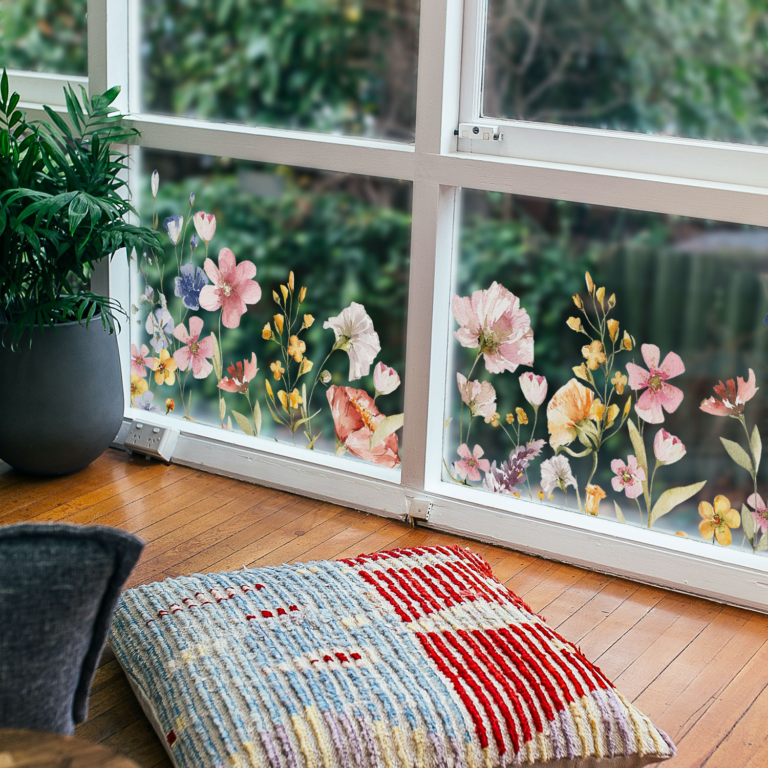 免胶窗窗贴Funlife欧式花卉