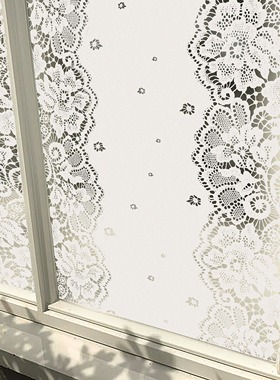 Funlife《繁花》法式浪漫优雅白色蕾丝花边静电膜贴纸免胶设计