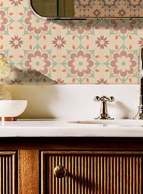 Funlife《Conte d'automne》法式秋季粉花砖厨卫防水瓷砖贴电影感