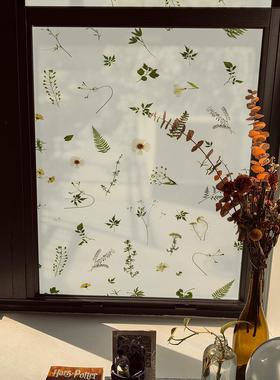 Funlife《Vintage Petals》复古干花法式玻璃贴植物静电膜窗贴