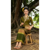 筒裙泼水节服装 春夏旅游旅拍中袖 女傣泐新款 傣王妃傣族传统服装