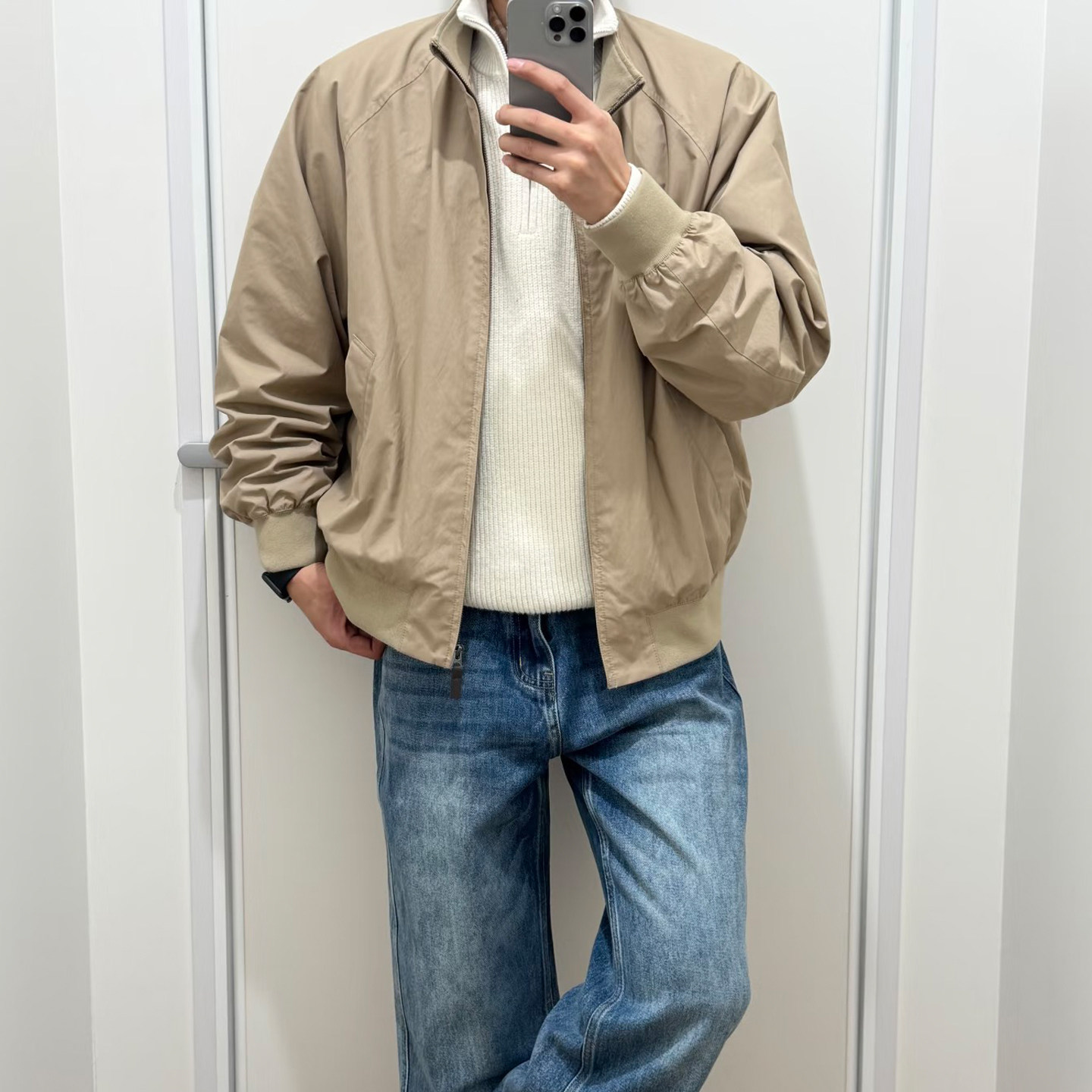 原单品质男装女装哈灵顿立领长袖拉链宽松茄克外套夹克男春484610