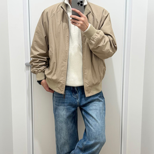 拉链宽松茄克外套夹克男春484610 哈灵顿立领长袖 原单品质男装 女装