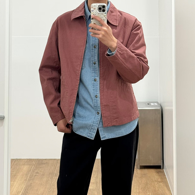 原单合作款男女装休闲拉链茄克底特律翻领外套夹克26新款E484249